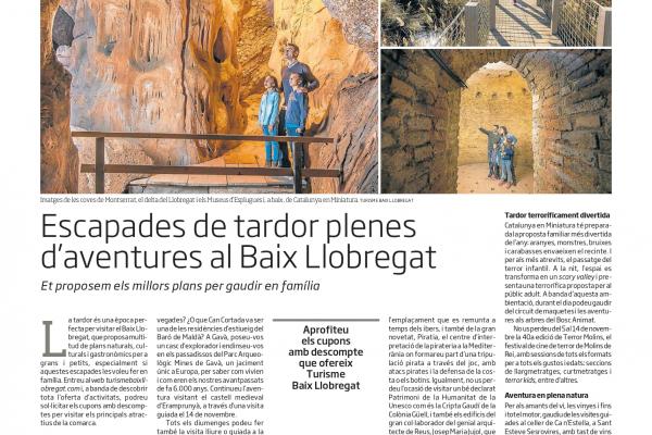 Les escapades de tardor plenes d’aventures al Baix Llobregat protagonitzen un ampli reportatge en el diari Ara